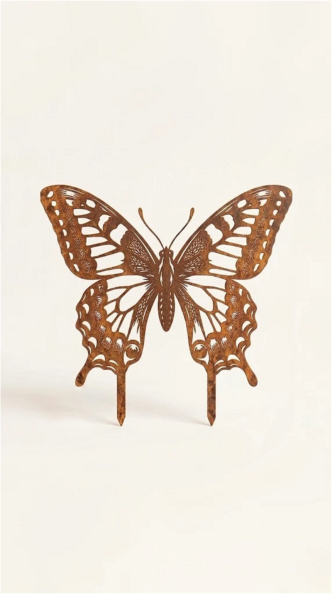 Edelrost Schmetterling Gartenstecker, Detailansicht