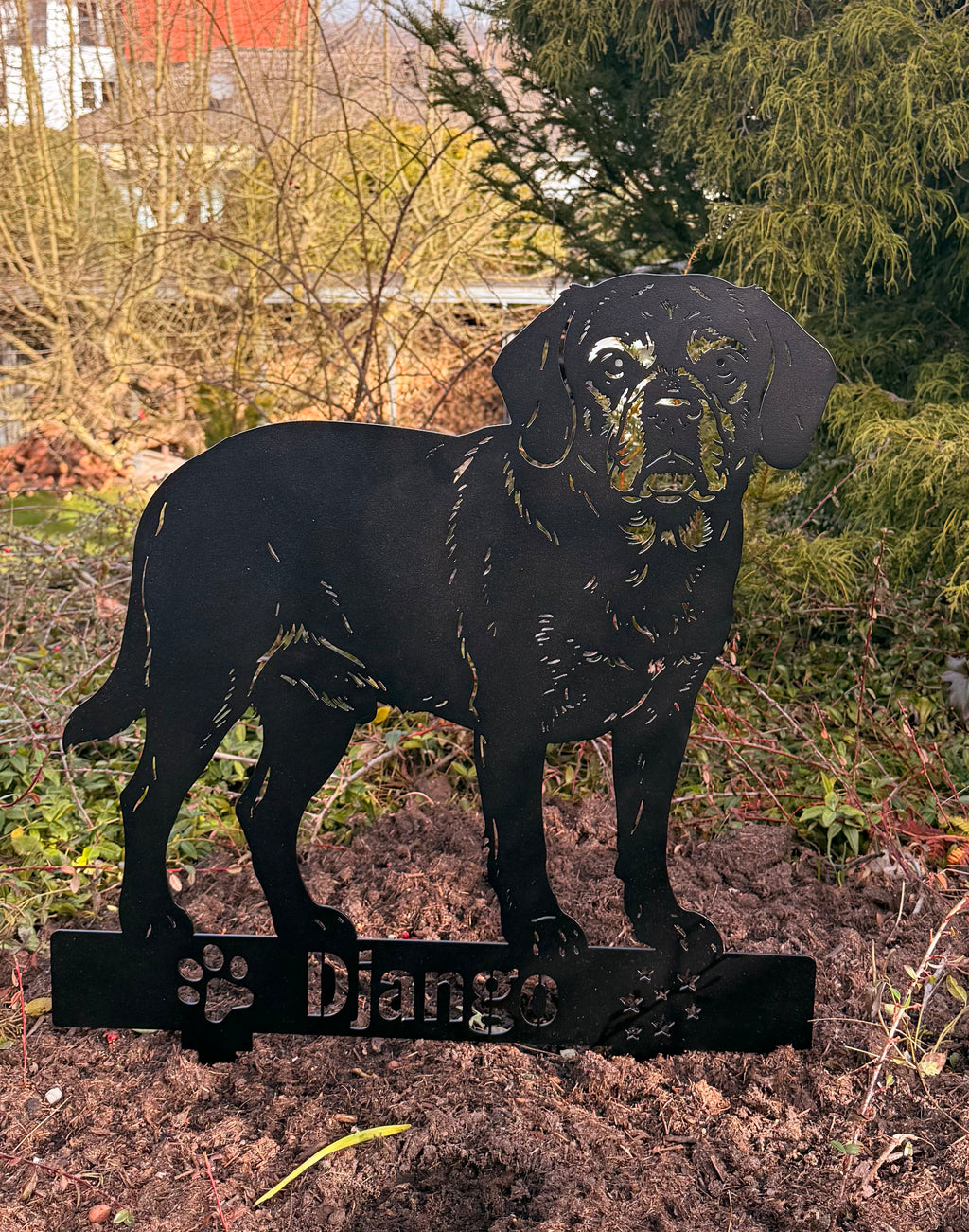 Retrato de metal personalizado para jardín | Fabricado en Alemania